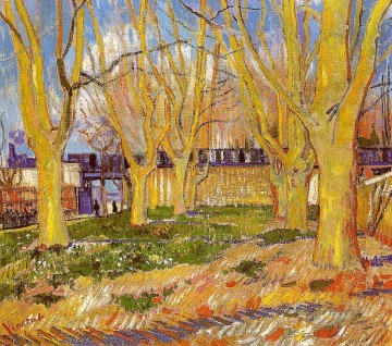 Avenue of Plane Trees near Arles Station Vincent van Gogh Oil Paintings